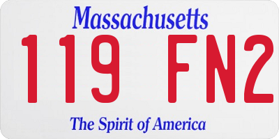 MA license plate 119FN2