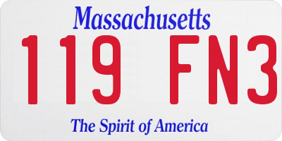 MA license plate 119FN3