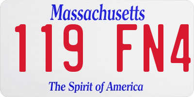 MA license plate 119FN4