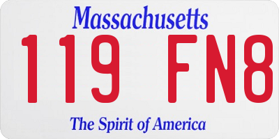 MA license plate 119FN8