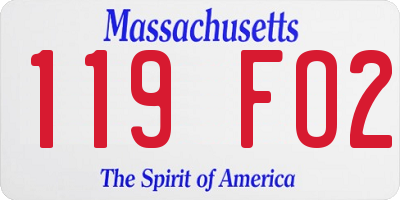 MA license plate 119FO2
