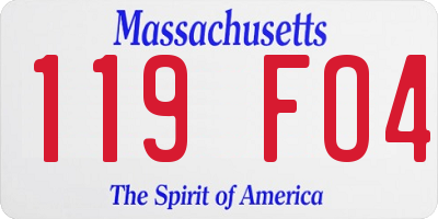 MA license plate 119FO4