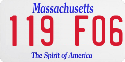 MA license plate 119FO6