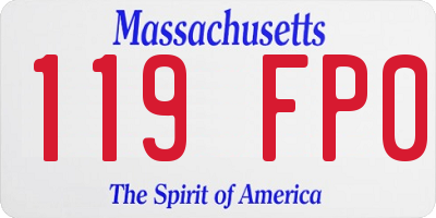 MA license plate 119FP0