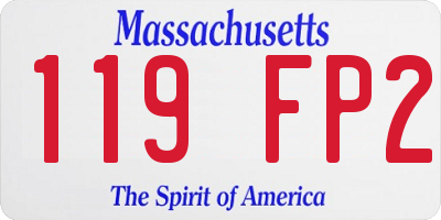 MA license plate 119FP2