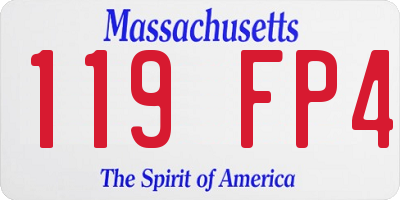 MA license plate 119FP4