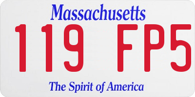 MA license plate 119FP5