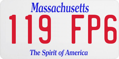 MA license plate 119FP6