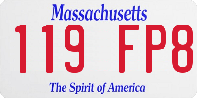MA license plate 119FP8