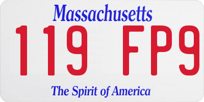 MA license plate 119FP9