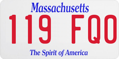 MA license plate 119FQ0