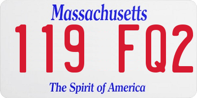 MA license plate 119FQ2
