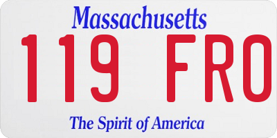 MA license plate 119FR0