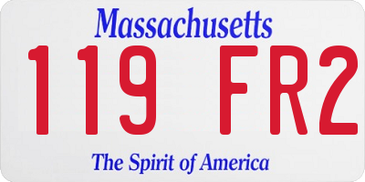 MA license plate 119FR2