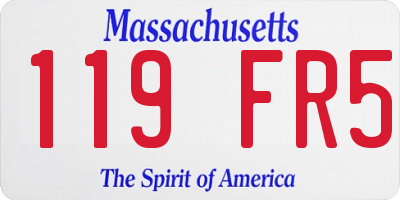 MA license plate 119FR5