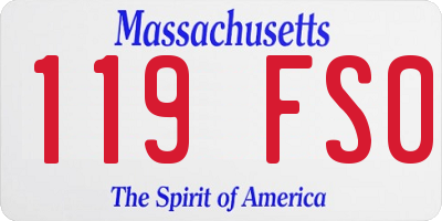 MA license plate 119FS0