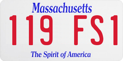 MA license plate 119FS1