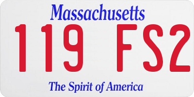 MA license plate 119FS2