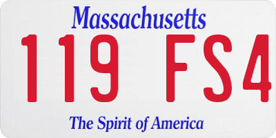 MA license plate 119FS4