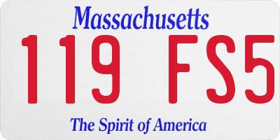MA license plate 119FS5