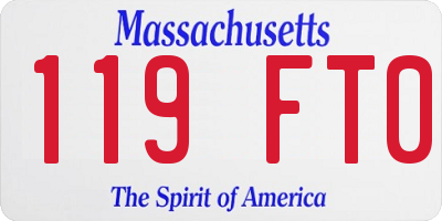 MA license plate 119FT0