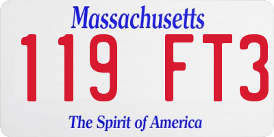 MA license plate 119FT3