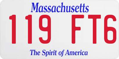 MA license plate 119FT6