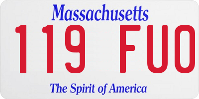 MA license plate 119FU0