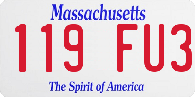 MA license plate 119FU3