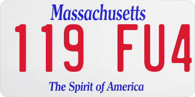 MA license plate 119FU4