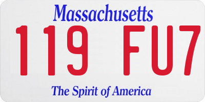 MA license plate 119FU7