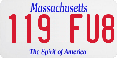 MA license plate 119FU8