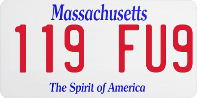 MA license plate 119FU9