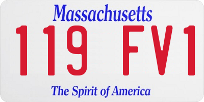 MA license plate 119FV1