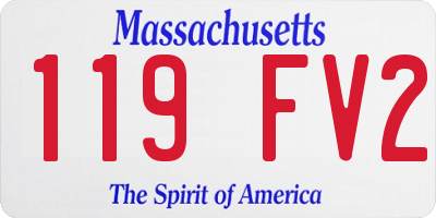 MA license plate 119FV2