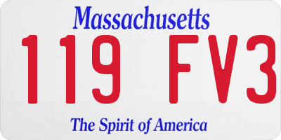MA license plate 119FV3