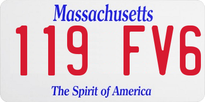 MA license plate 119FV6