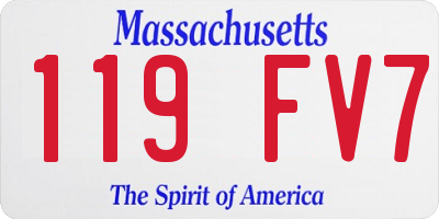 MA license plate 119FV7