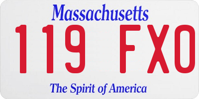 MA license plate 119FX0