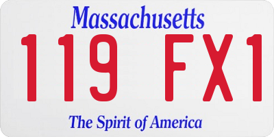 MA license plate 119FX1