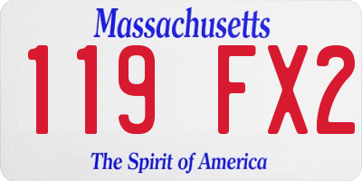 MA license plate 119FX2