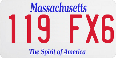 MA license plate 119FX6