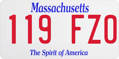 MA license plate 119FZ0