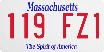MA license plate 119FZ1