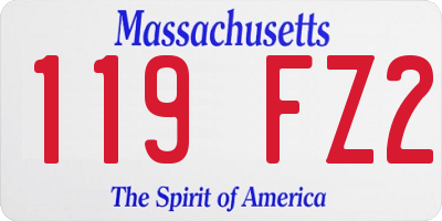 MA license plate 119FZ2