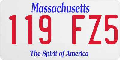 MA license plate 119FZ5