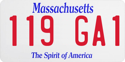 MA license plate 119GA1
