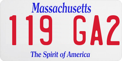 MA license plate 119GA2