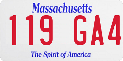 MA license plate 119GA4