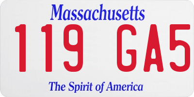 MA license plate 119GA5